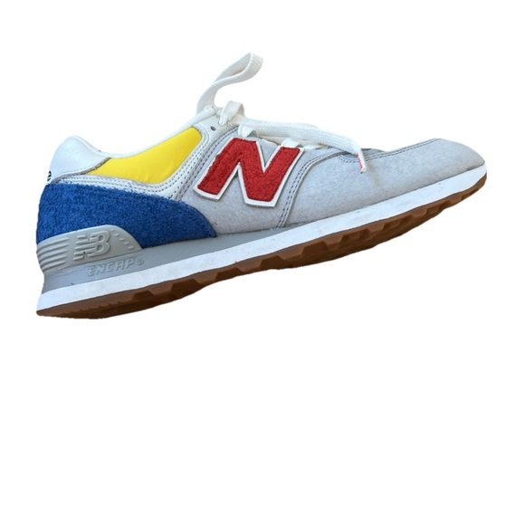 Men’s New BalancexStaud 574 Rain Cloud Team Red Sneaker - Picture 6 of 16